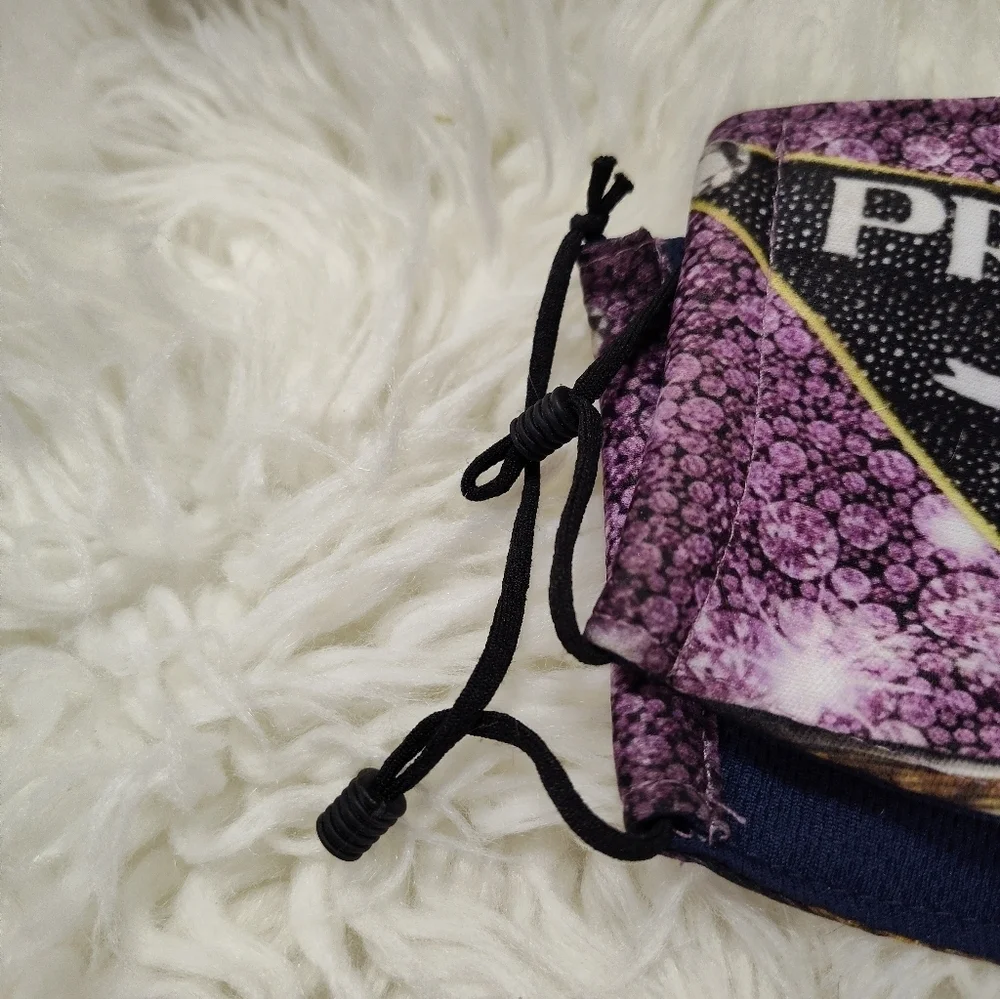 Handmade Purple and Black Fabric Face Mask NWOT